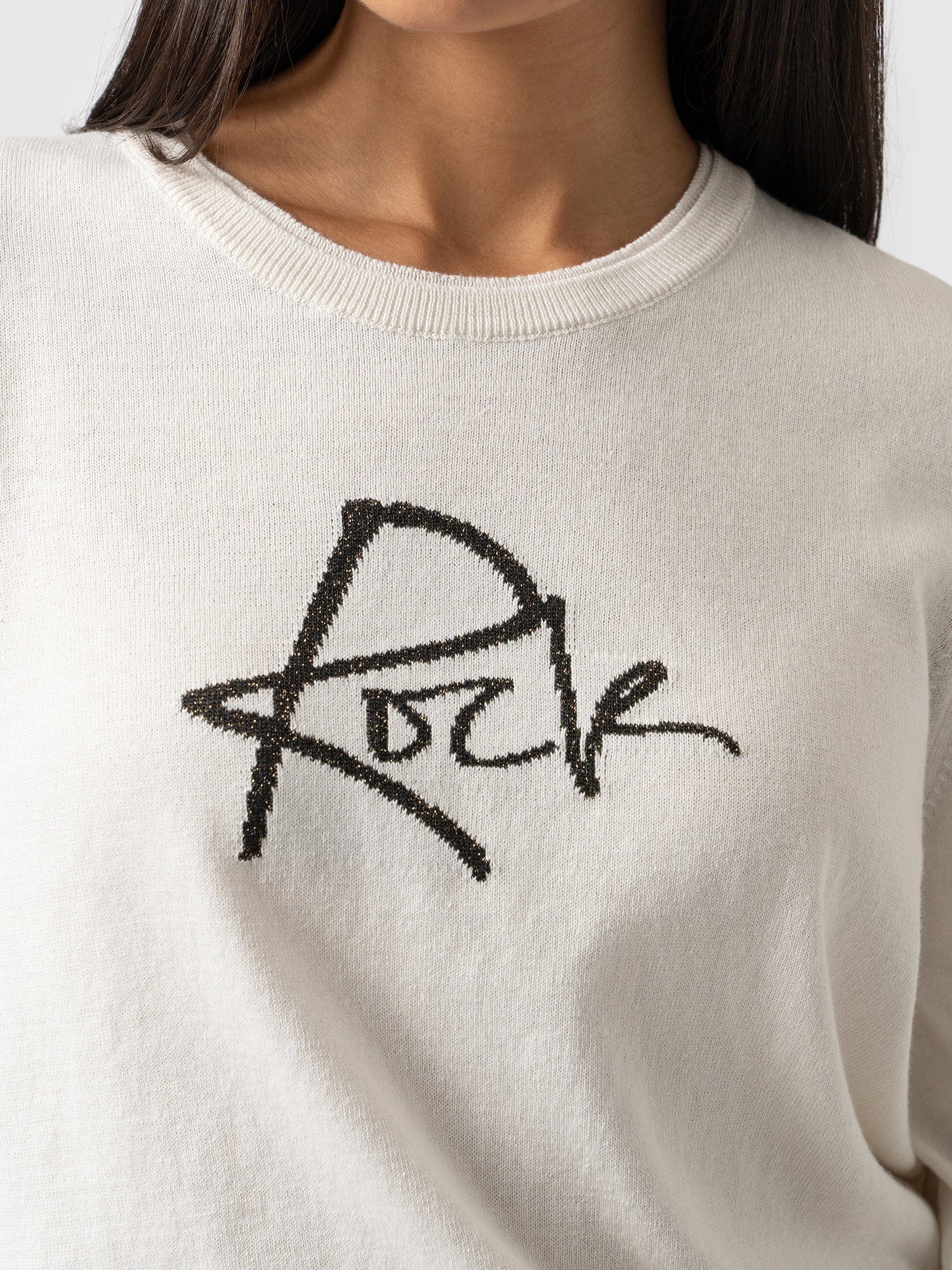 Rock Intarsia Jumper - Cream